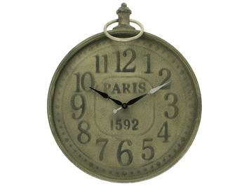 Wandklok 35x5x45 cm metaal bruin