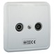 Q-Link coax contactdoos rtv eind/rijgbaar inbouw wit