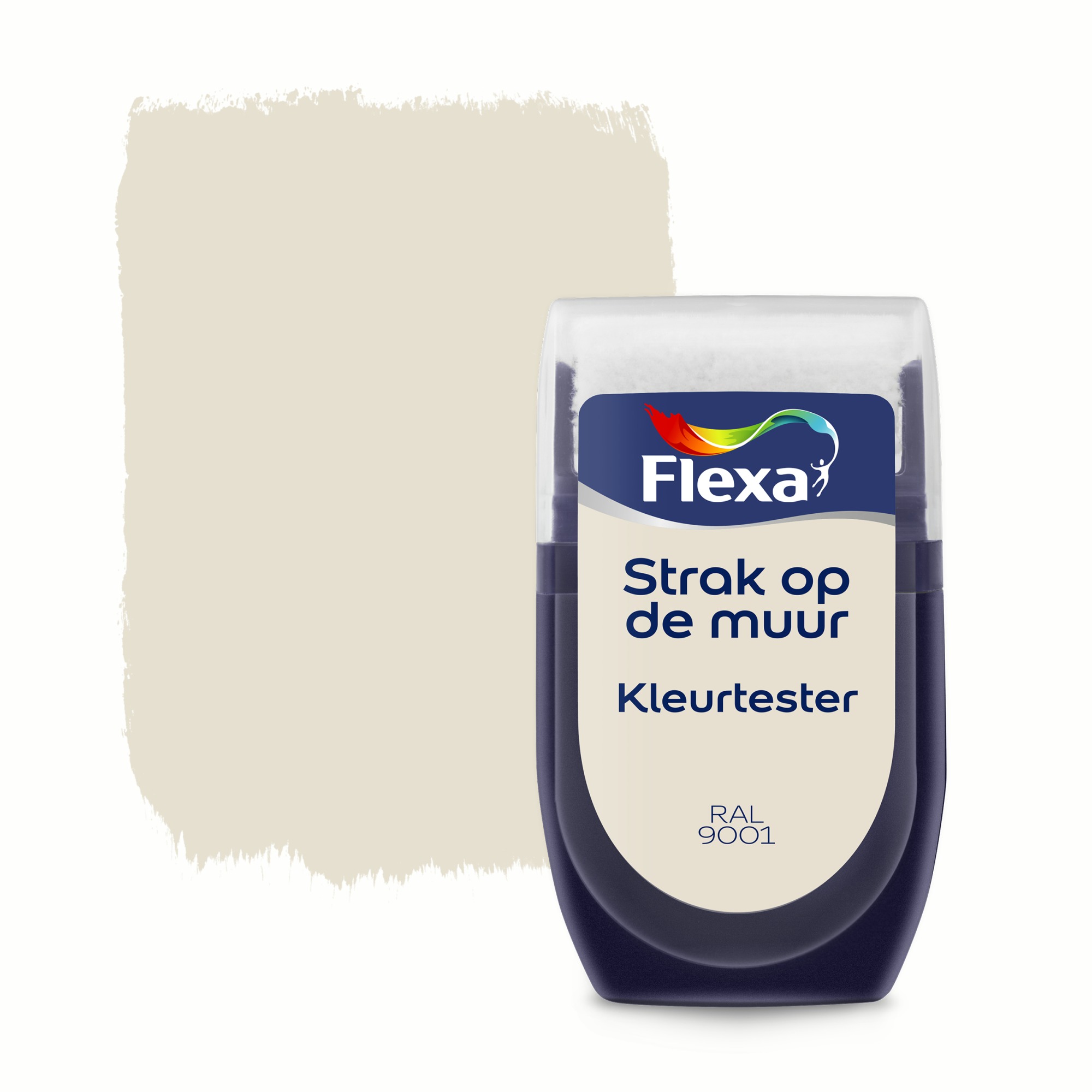 Flexa Strak Op De Muur Kleurtester Ral 9001 Creme Wit flexa kopen in de aanbieding