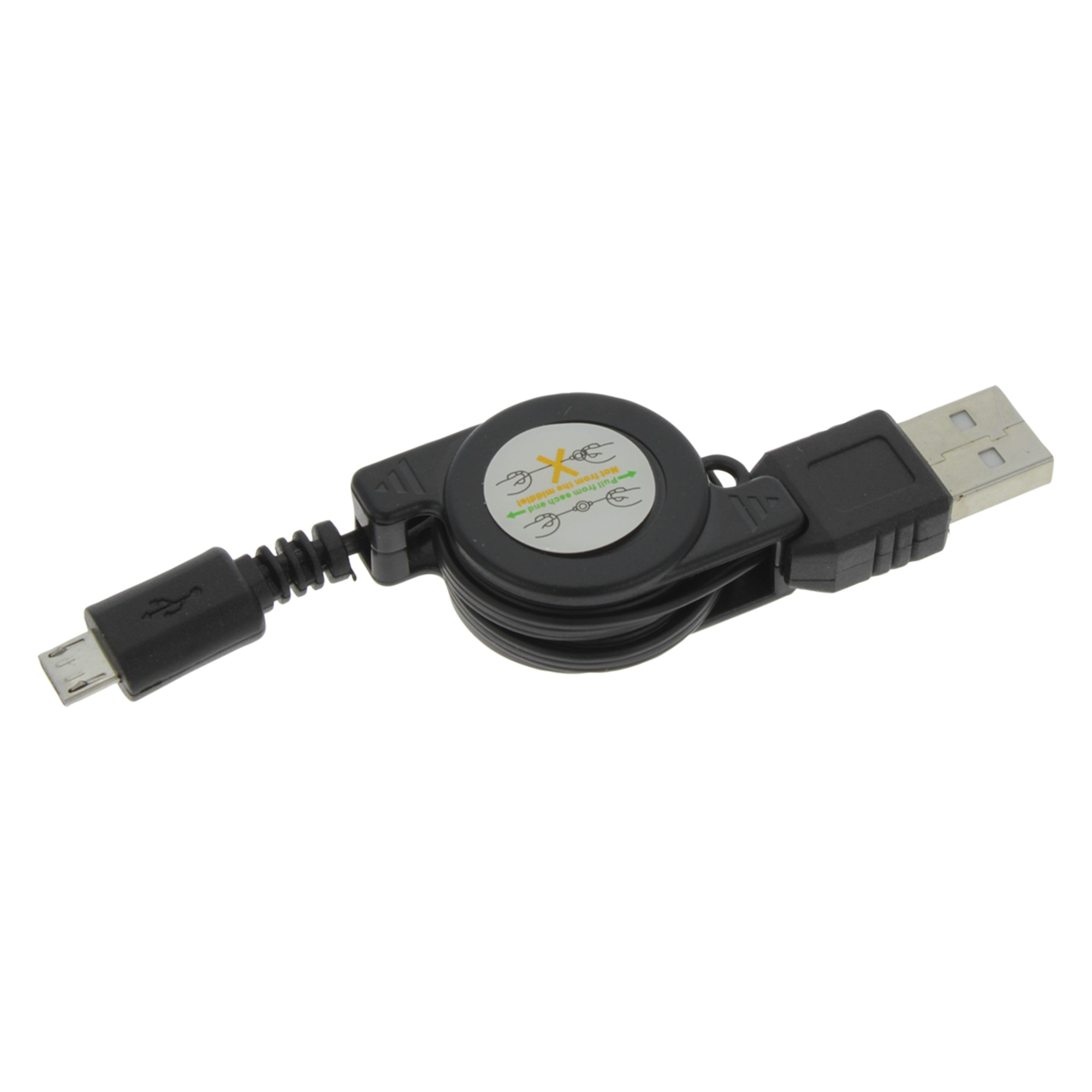 Qlink Q Link Laadsnoer Kabelroller Micro Usb 075 Meter Zwart qlink kopen in de aanbieding