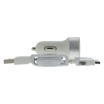 Q-Link Stekkers 12 V 2 USB met Kabelroller Micro iPhone