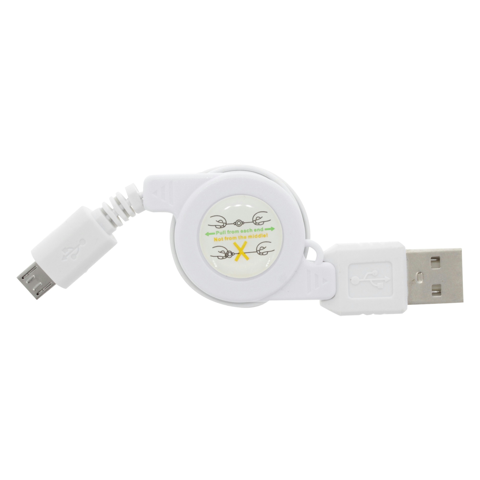 Qlink Q Link Laadsnoer Kabelroller Micro Usb 075 Meter Wit qlink kopen in de aanbieding