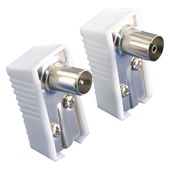 OK Coax stekkerset male/female wit