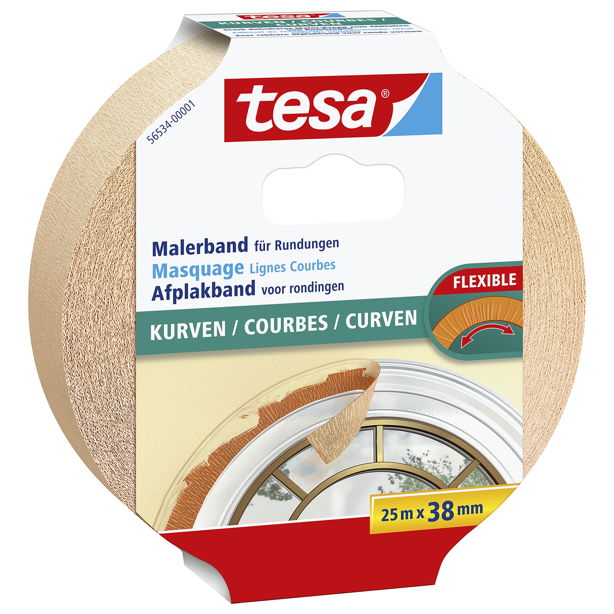 Tesa Afplakband Voor Rondingen 25 M 38 Mm tesa kopen in de aanbieding