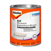 Alabastine 2in1 muurverf badkamer en keuken mat wit 1 liter