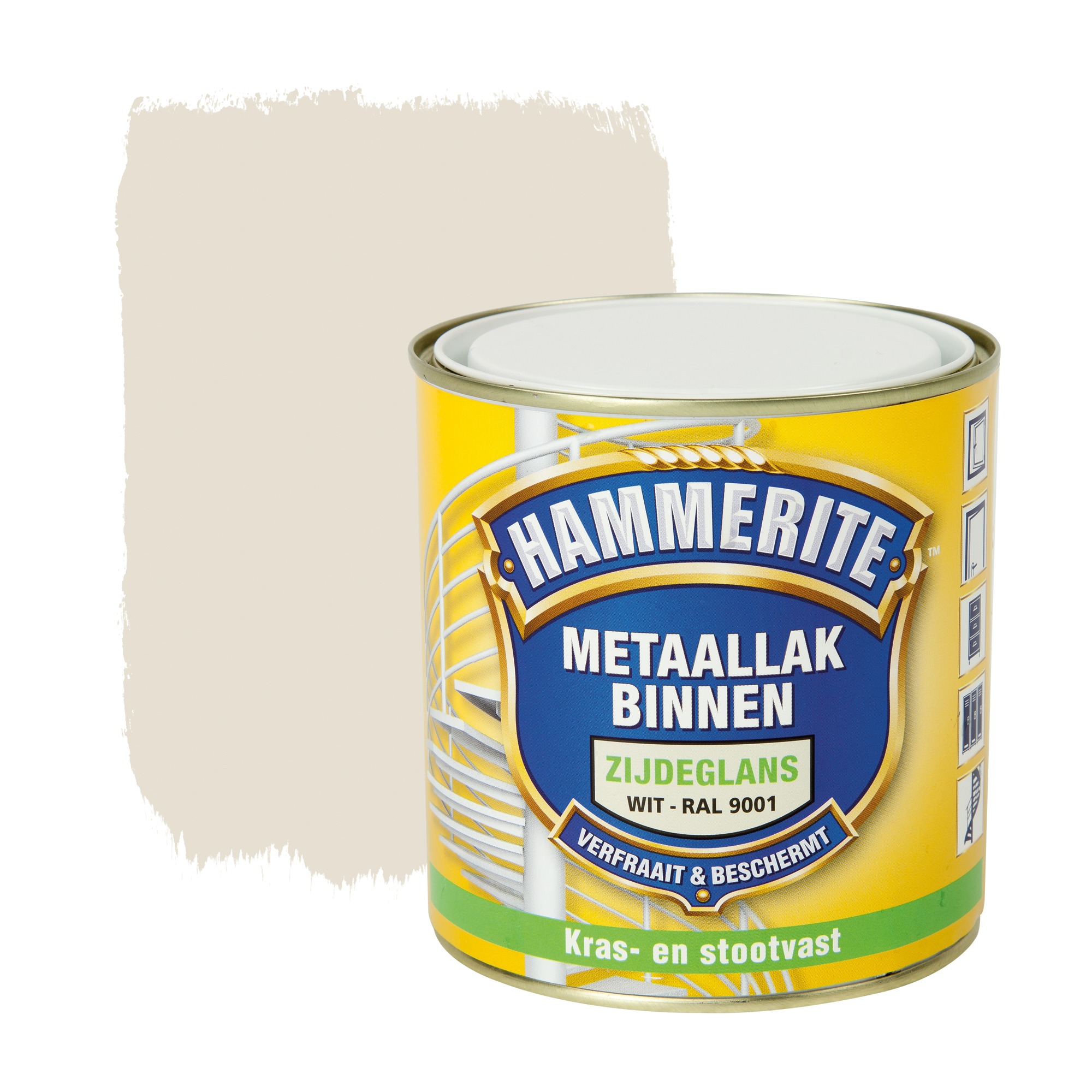 Hammerite Metaallak Binnen Ral 9001 Creme Wit Zijdeglans 500 Ml hammerite kopen in de aanbieding
