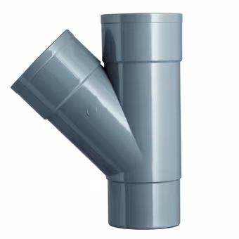 Martens T-stuk 45° PVC grijs 2x lijmverbinding 1x verjongdspie 80x80x80 mm