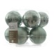 Kerstballen glas glans-mat eucalyptus 10 stuks 