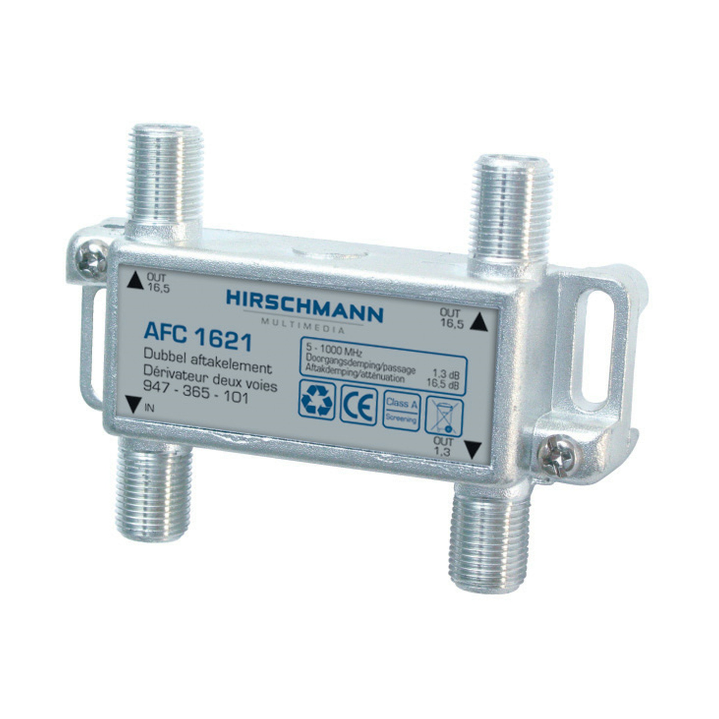 Hirschmann Aftakelement 2 Voudig F Connector Afc1621 hirschmann kopen in de aanbieding