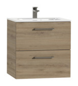 Tiger badkamermeubel Studio 60cm chalet eik/wit met ronde RVS greep