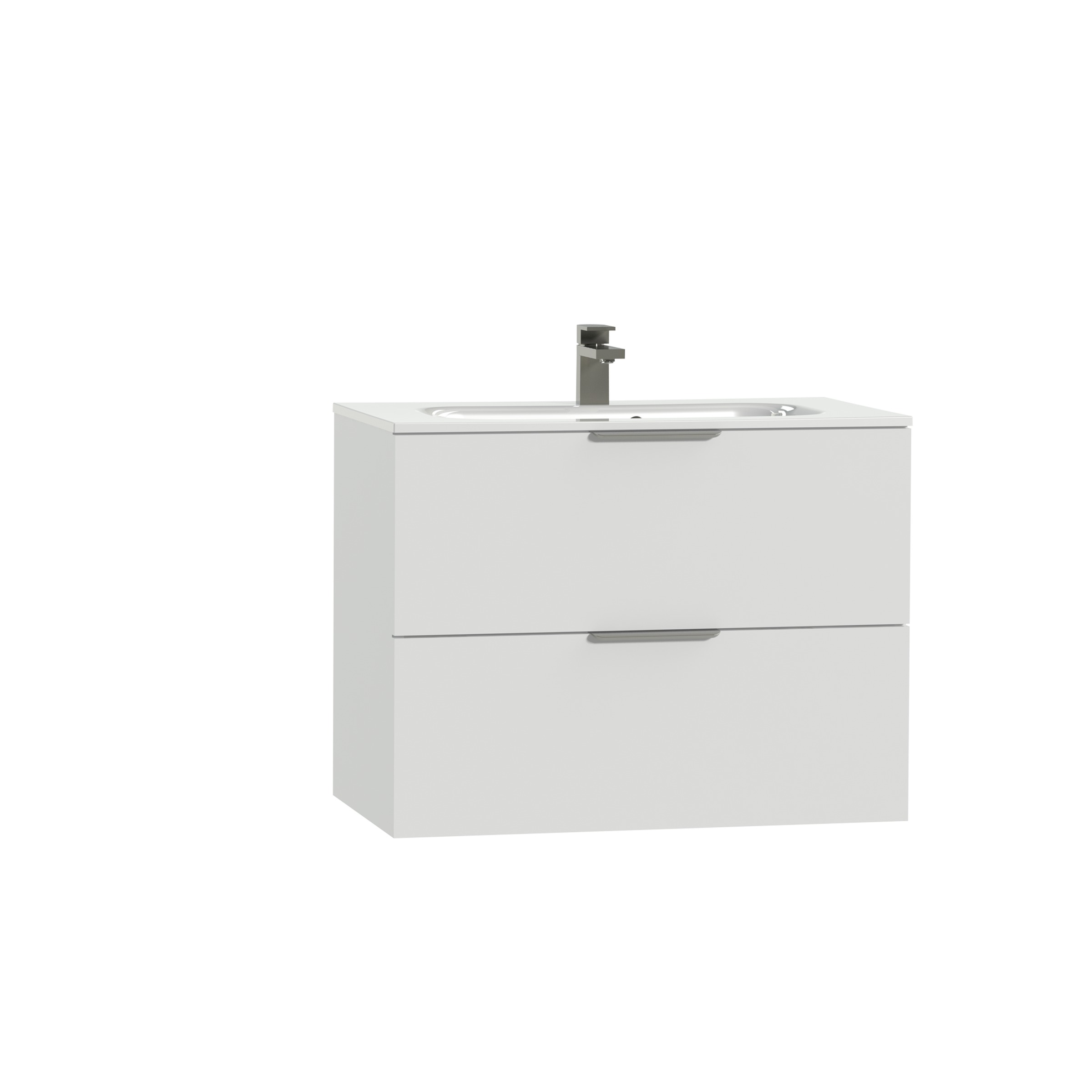 Tiger Studio Badkamermeubel 80 Cm Hoogglans Wit Met Wastafel Keramiek Greep Rvs Plat tiger kopen in de aanbieding