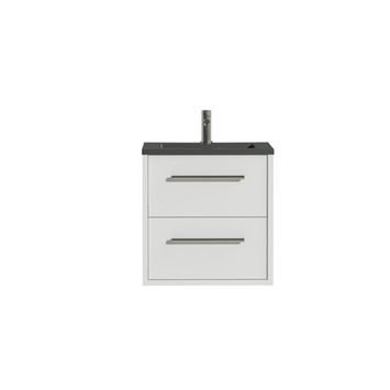 Tiger badkamermeubel Boston 60cm hoogglans wit/matzwart met RVS grepen