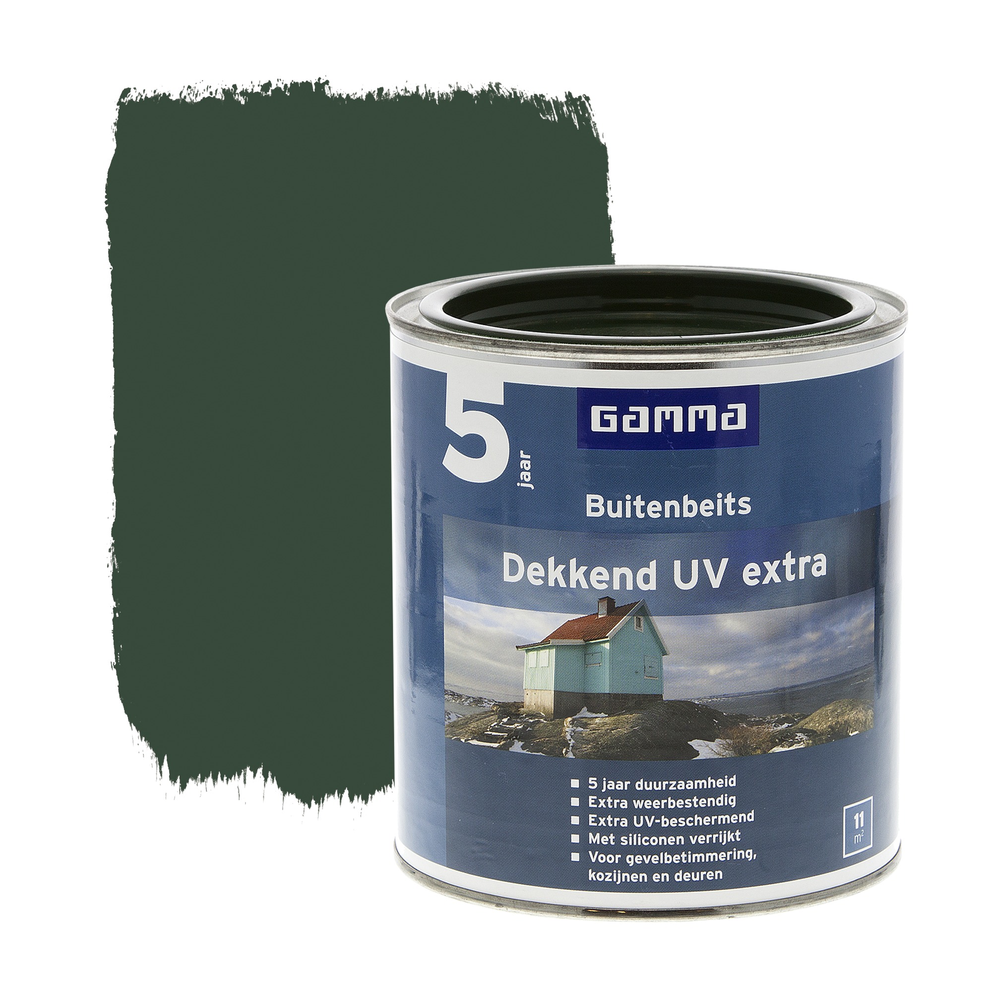 Gamma Buitenbeits Dekkend Uv Extra Jachtgroen 750 Ml gamma kopen in de aanbieding