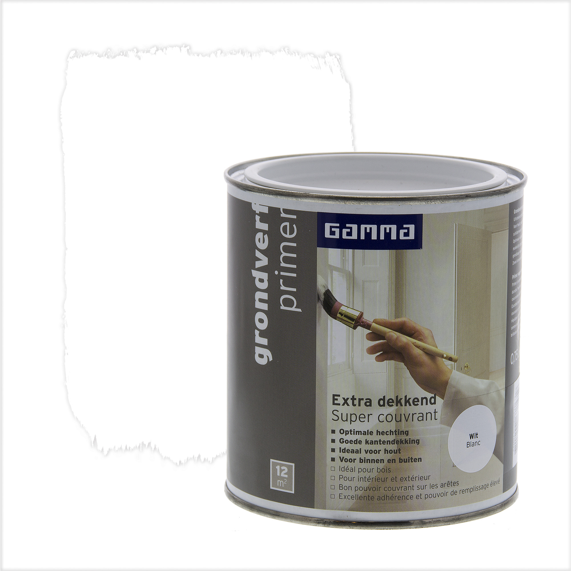 Gamma Extra Dekkend Grondverf Wit 750 Ml gamma kopen in de aanbieding