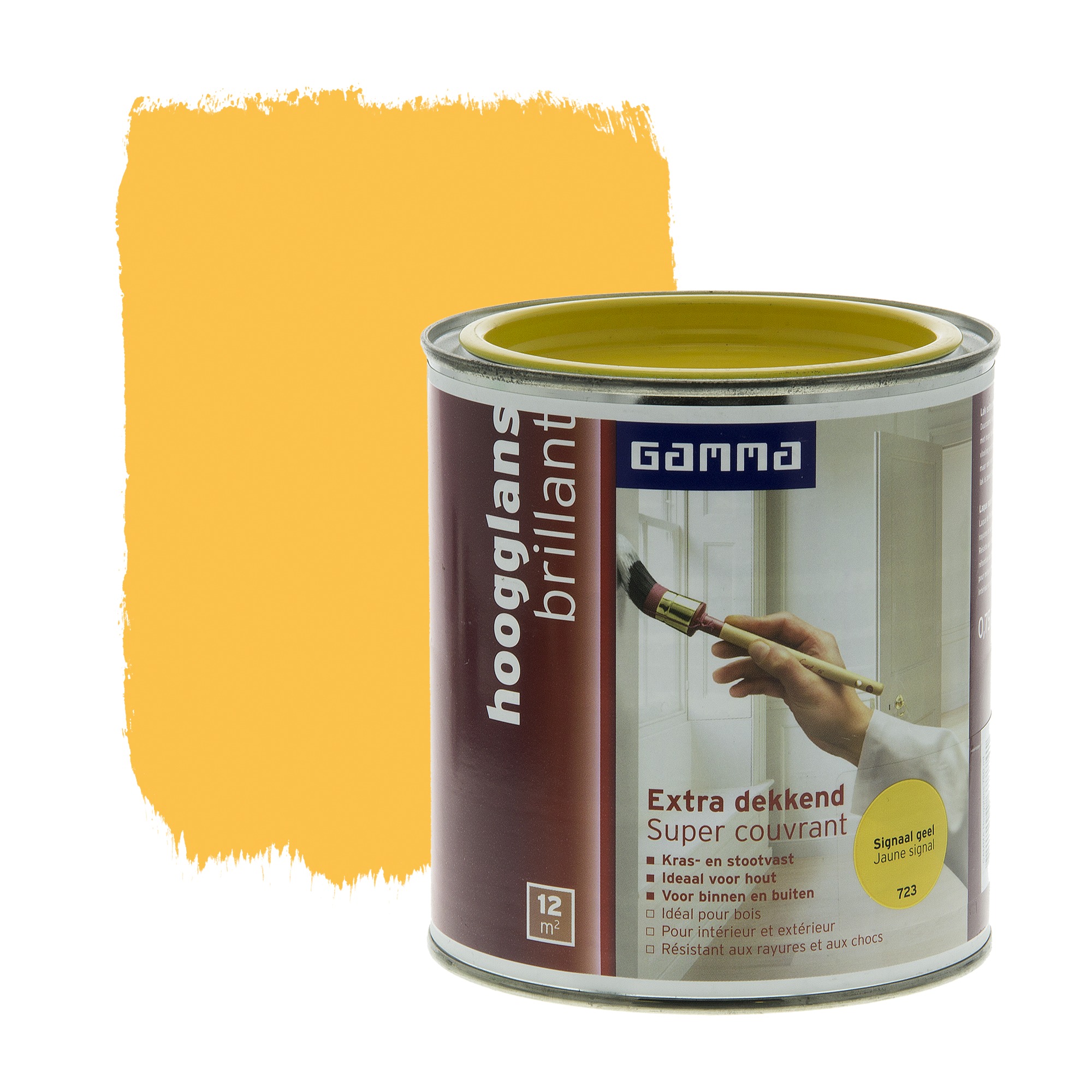 Gamma Extra Dekkend Lak Signaal Geel Hoogglans 750 Ml gamma kopen in de aanbieding