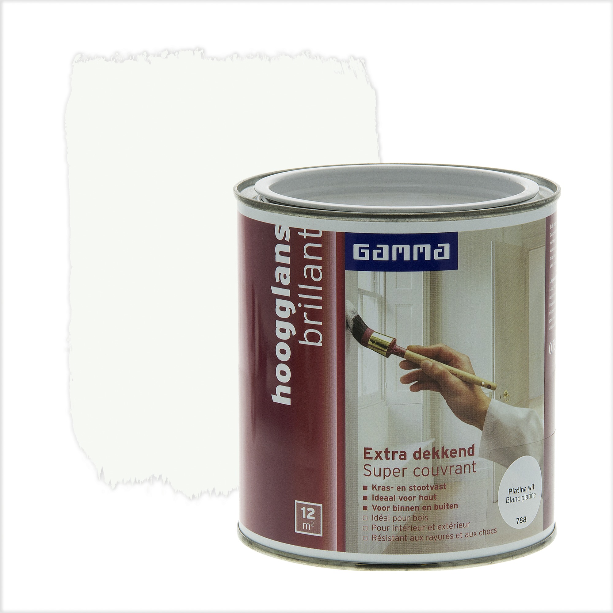 Gamma Extra Dekkend Lak Platina Wit Hoogglans 750 Ml gamma kopen in de aanbieding