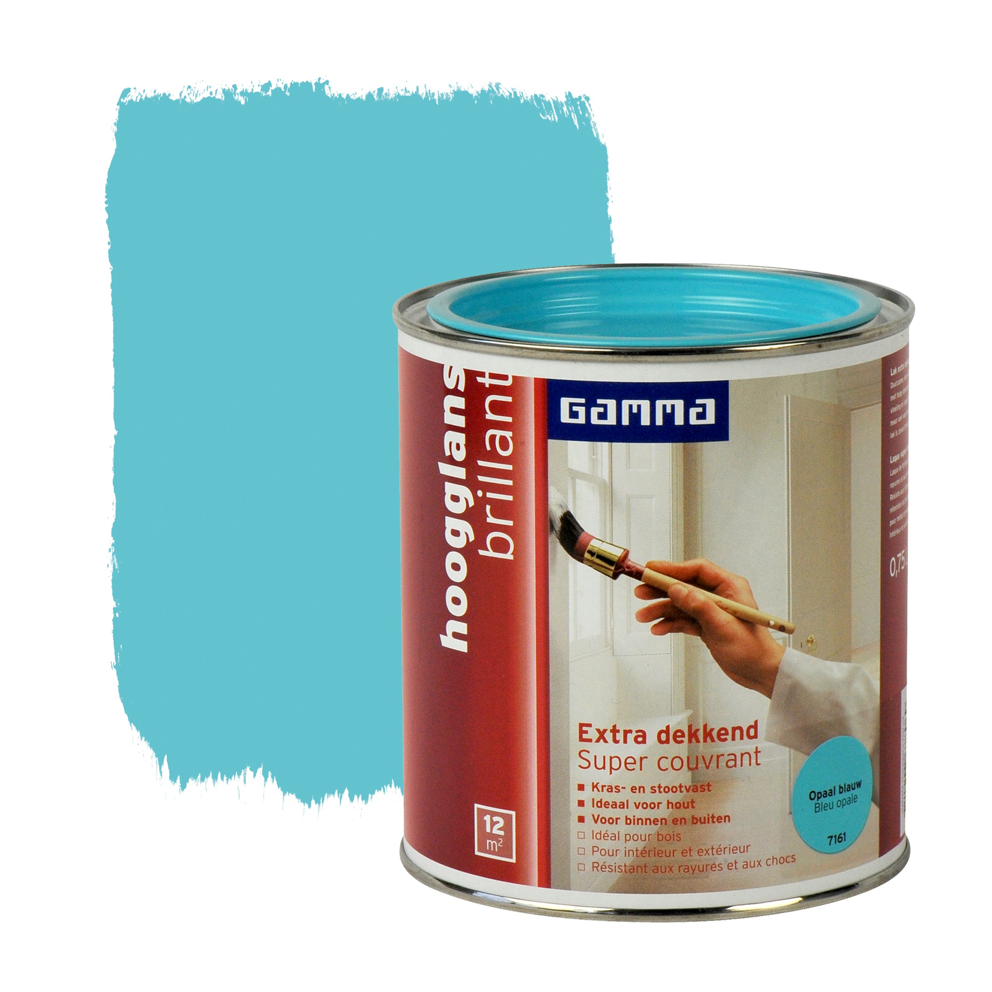 Gamma Extra Dekkend Lak Opaal Blauw Hoogglans 750 Ml gamma kopen in de aanbieding