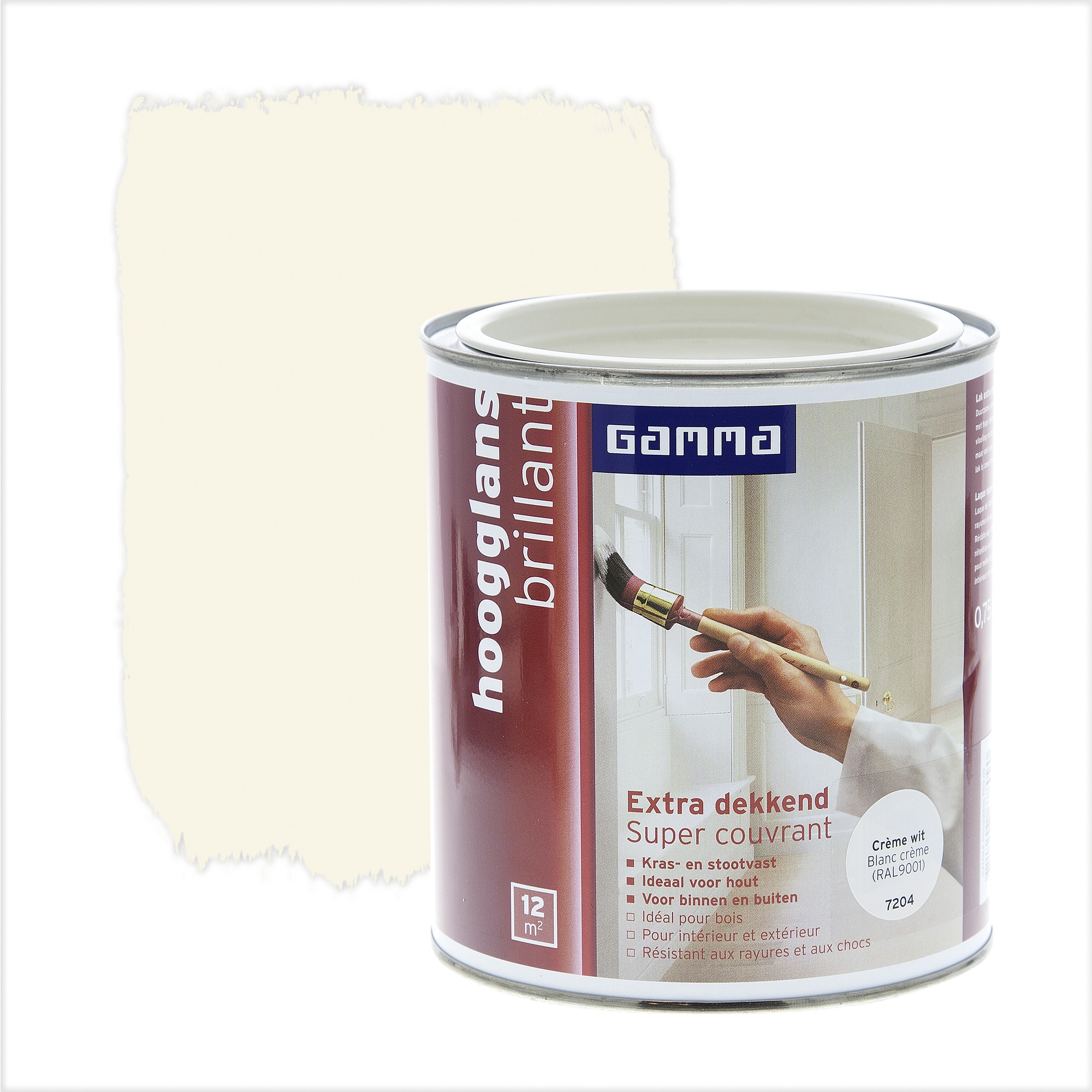 Gamma Extra Dekkend Lak Ral 9001 Creme Wit Hoogglans 750 Ml gamma kopen in de aanbieding