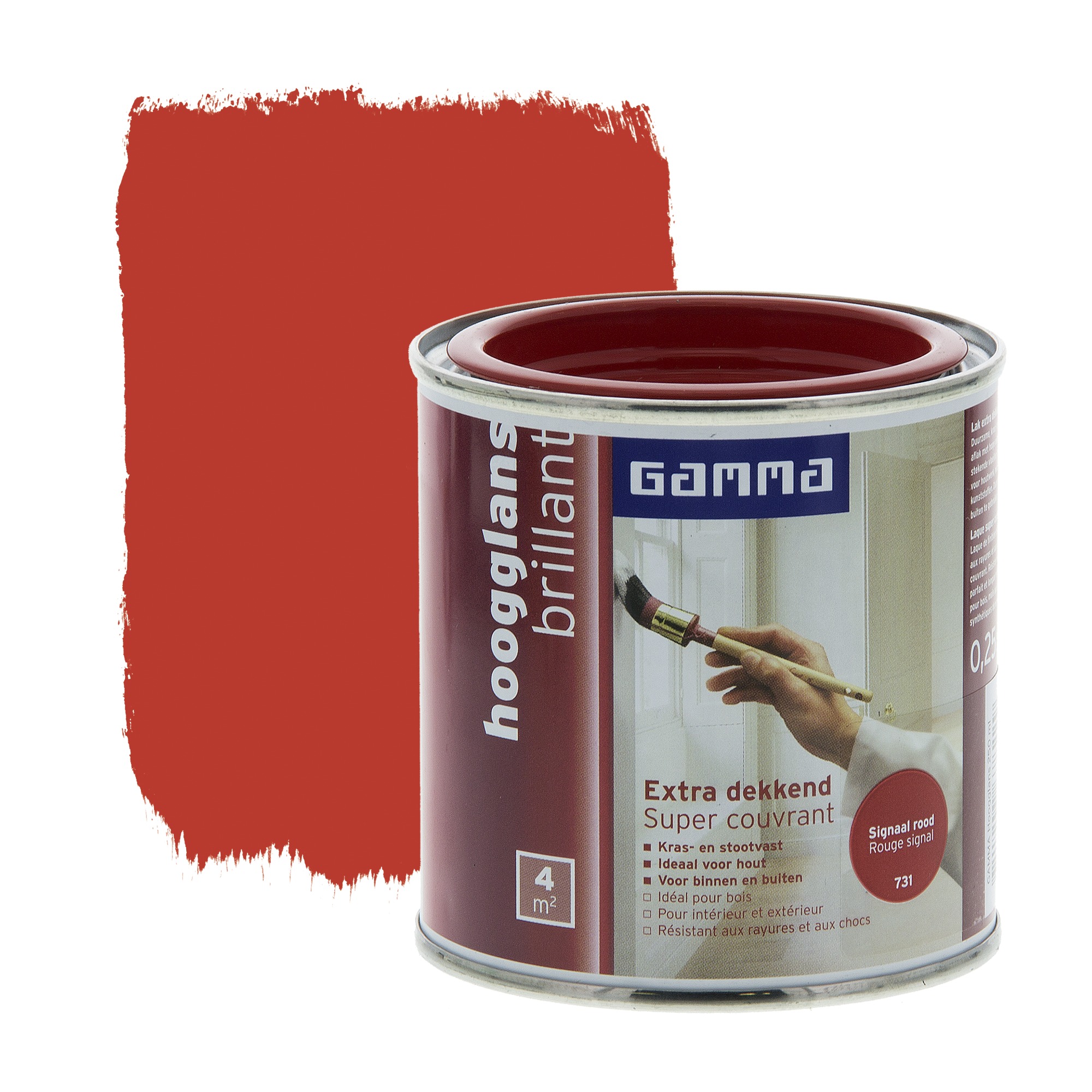 Gamma Extra Dekkend Lak Signaal Rood Hoogglans 250 Ml gamma kopen in de aanbieding