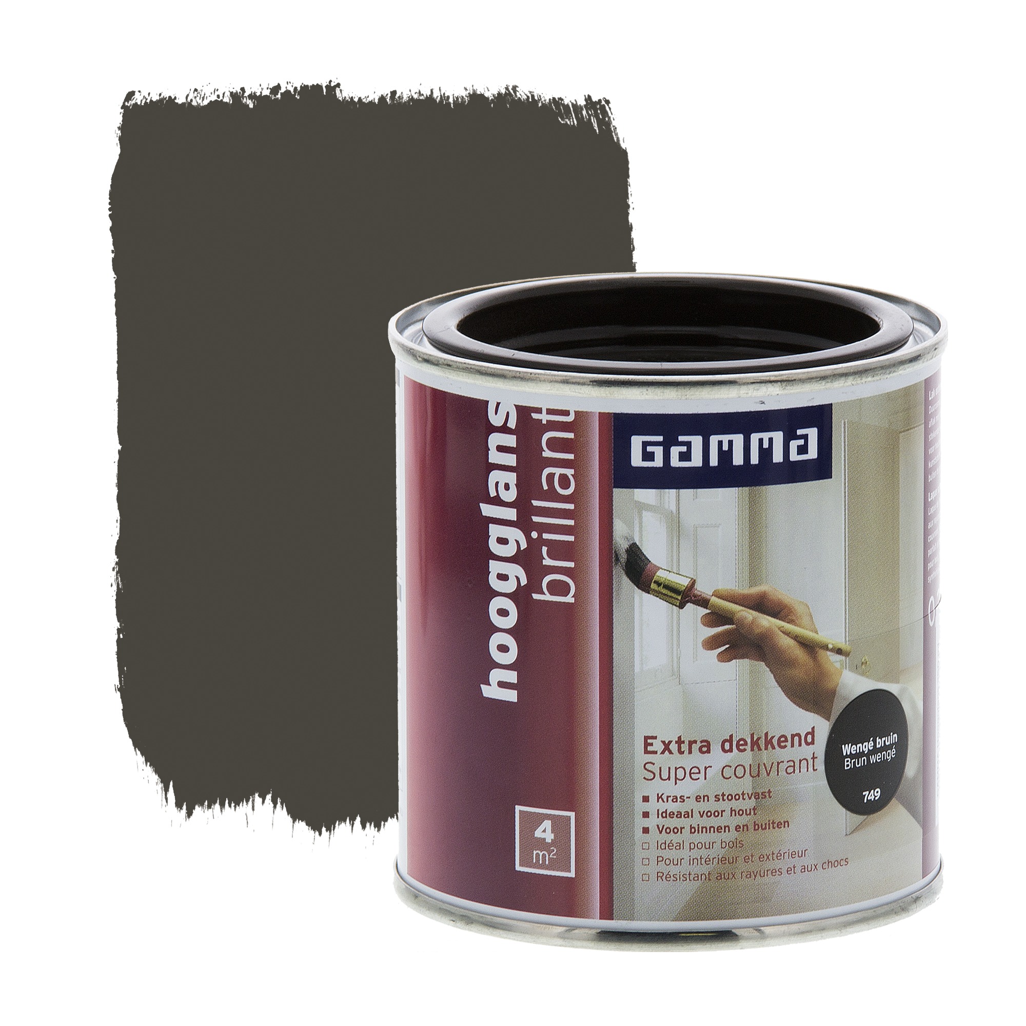 Gamma Extra Dekkend Lak Wenge Bruin Hoogglans 250 Ml gamma kopen in de aanbieding