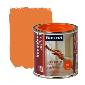 GAMMA Extra Dekkend lak oranje hoogglans 250 ml