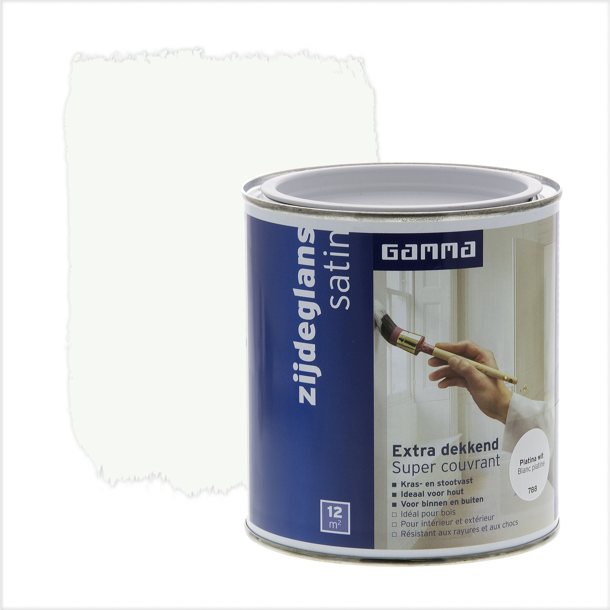 Gamma Extra Dekkend Lak Platina Wit Zijdeglans 750 Ml gamma kopen in de aanbieding