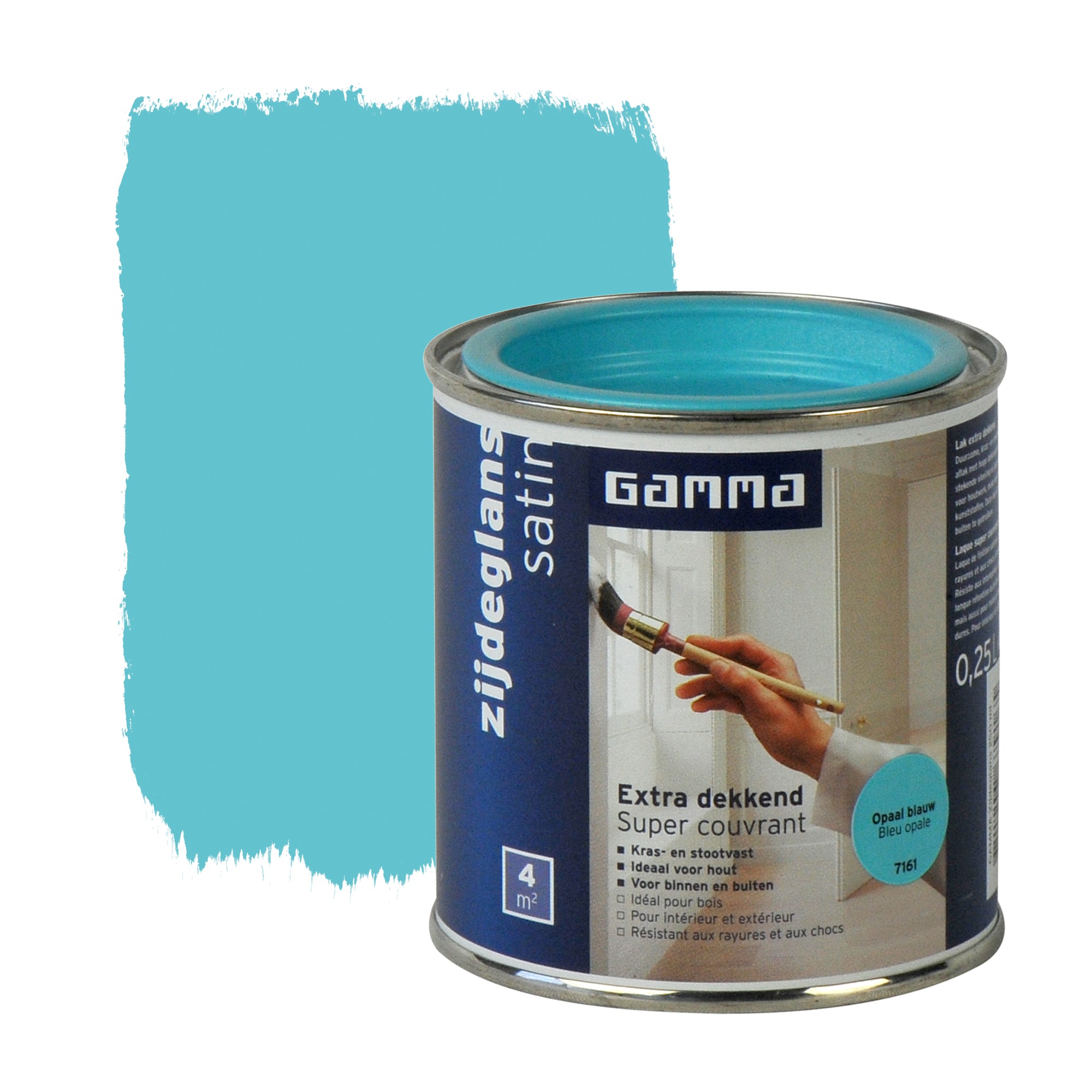 Gamma Extra Dekkend Lak Opaal Blauw Zijdeglans 250 Ml gamma kopen in de aanbieding