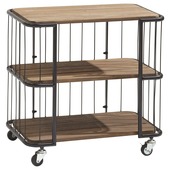 Trolley Monza Zwart Staal/Hout 76x80x45 cm