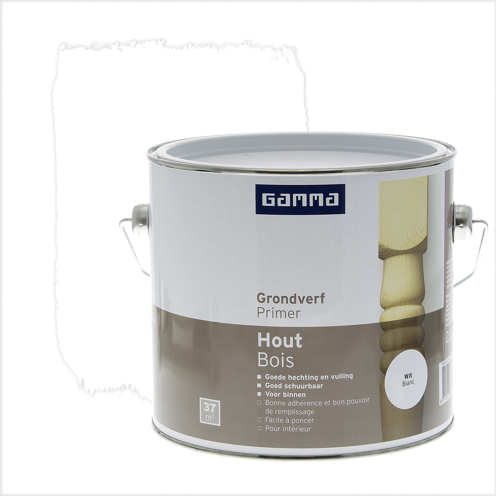 Gamma Grondverf Hout Wit 25 Liter gamma kopen in de aanbieding