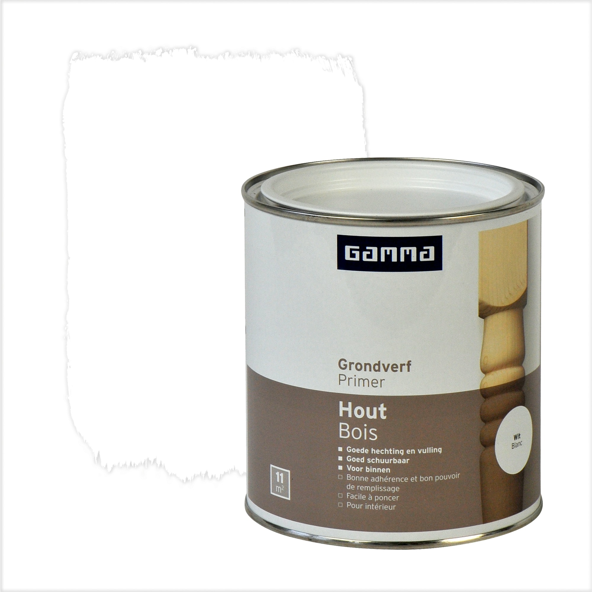 Gamma Grondverf Hout Wit 750 Ml gamma kopen in de aanbieding