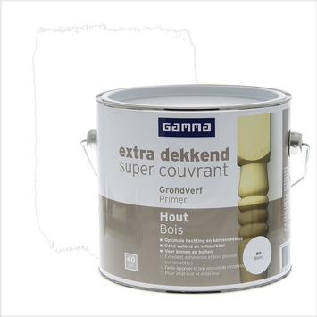 GAMMA Extra Dekkend grondverf hout wit 2,5 liter
