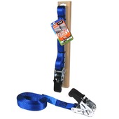 Jumbo spanband blauw 5m 25mm met rubbern ratel voor extra grip