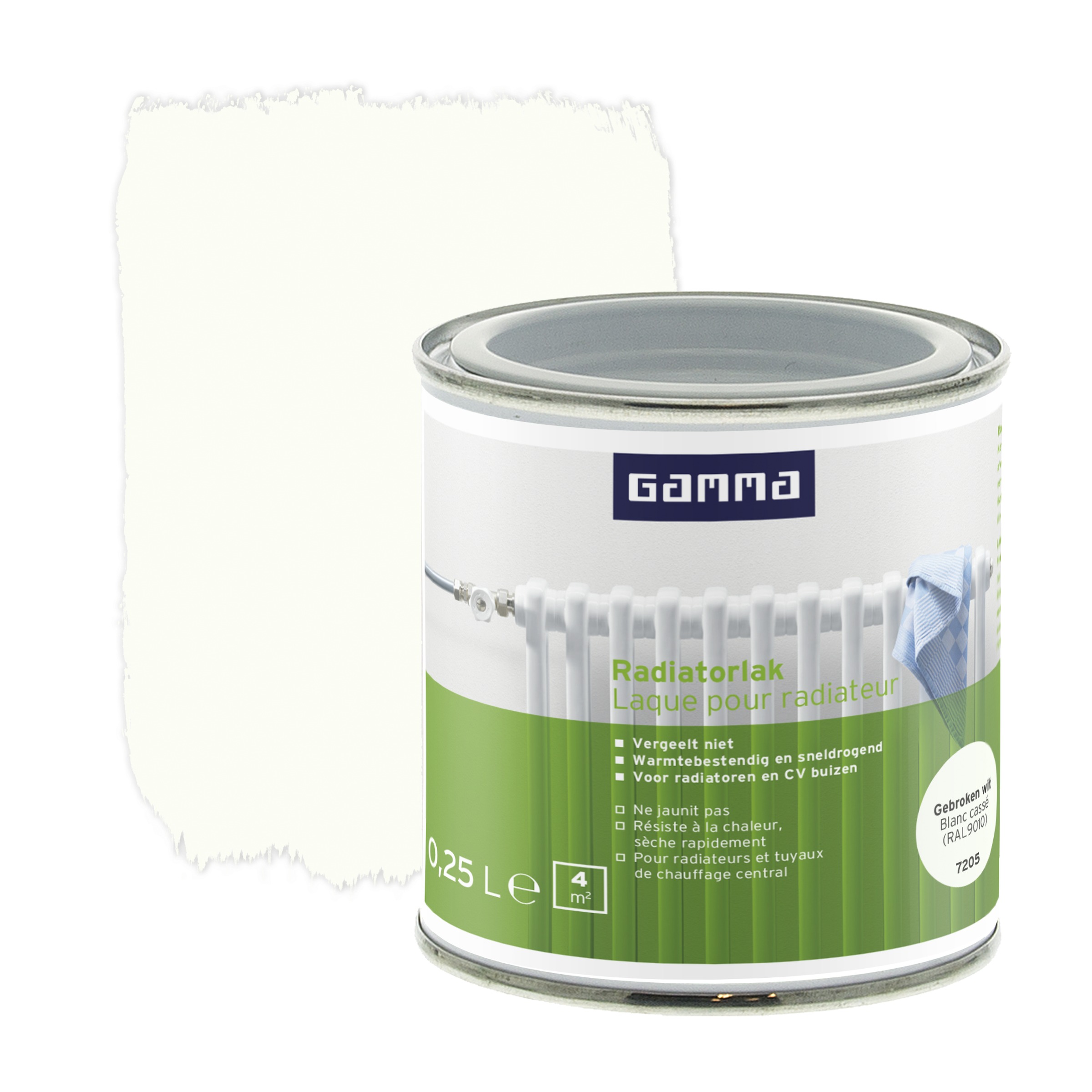 Gamma Radiatorlak Gebroken Wit 250 Ml gamma kopen in de aanbieding