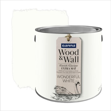 Gamma Gamma Wood Wall Krijtverf Wonderful White 2 5 Liter Kopen Muurverf Kleur