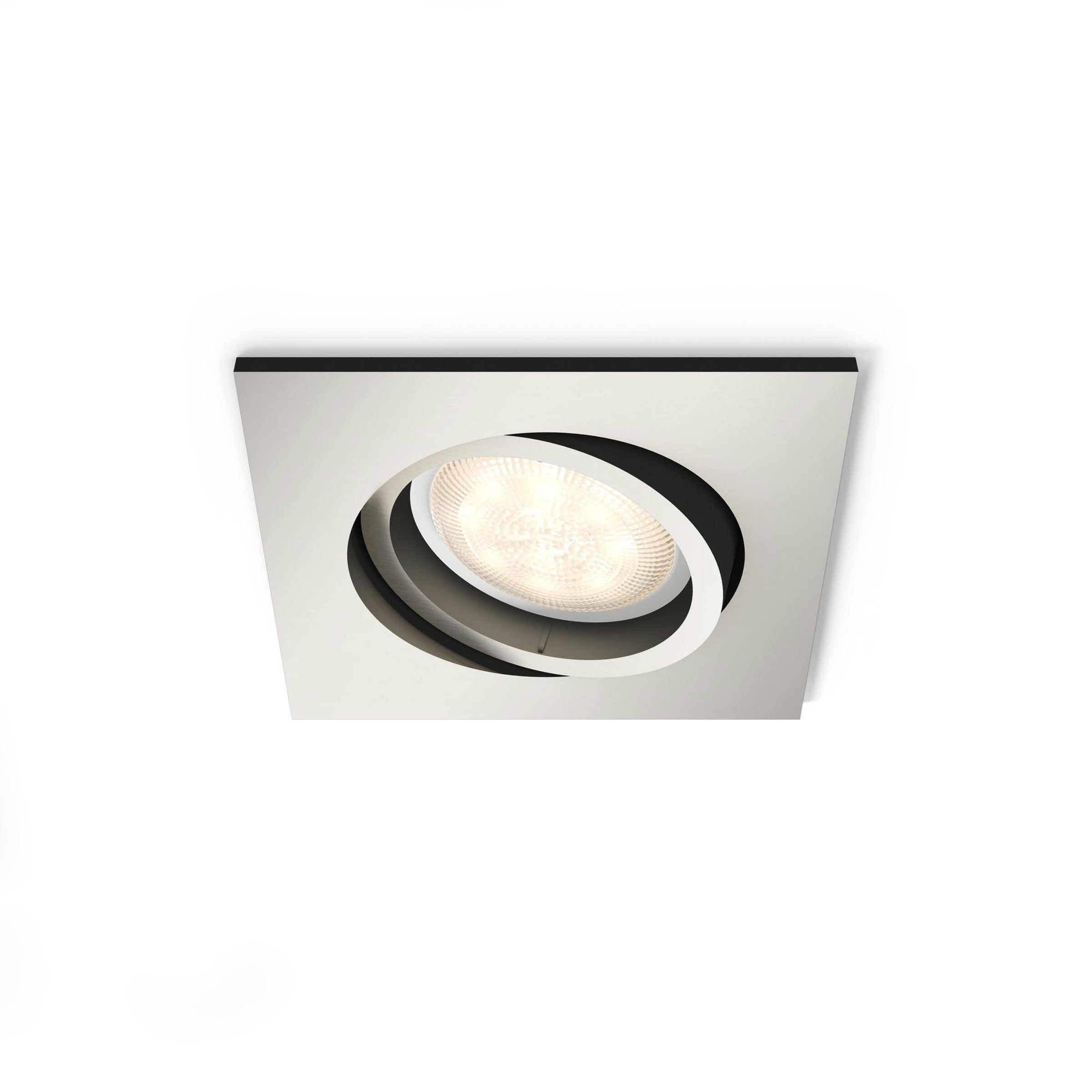 Philips Shellbark Inbouwspot Vierkant 1X45W Led Nikkel philips kopen in de aanbieding