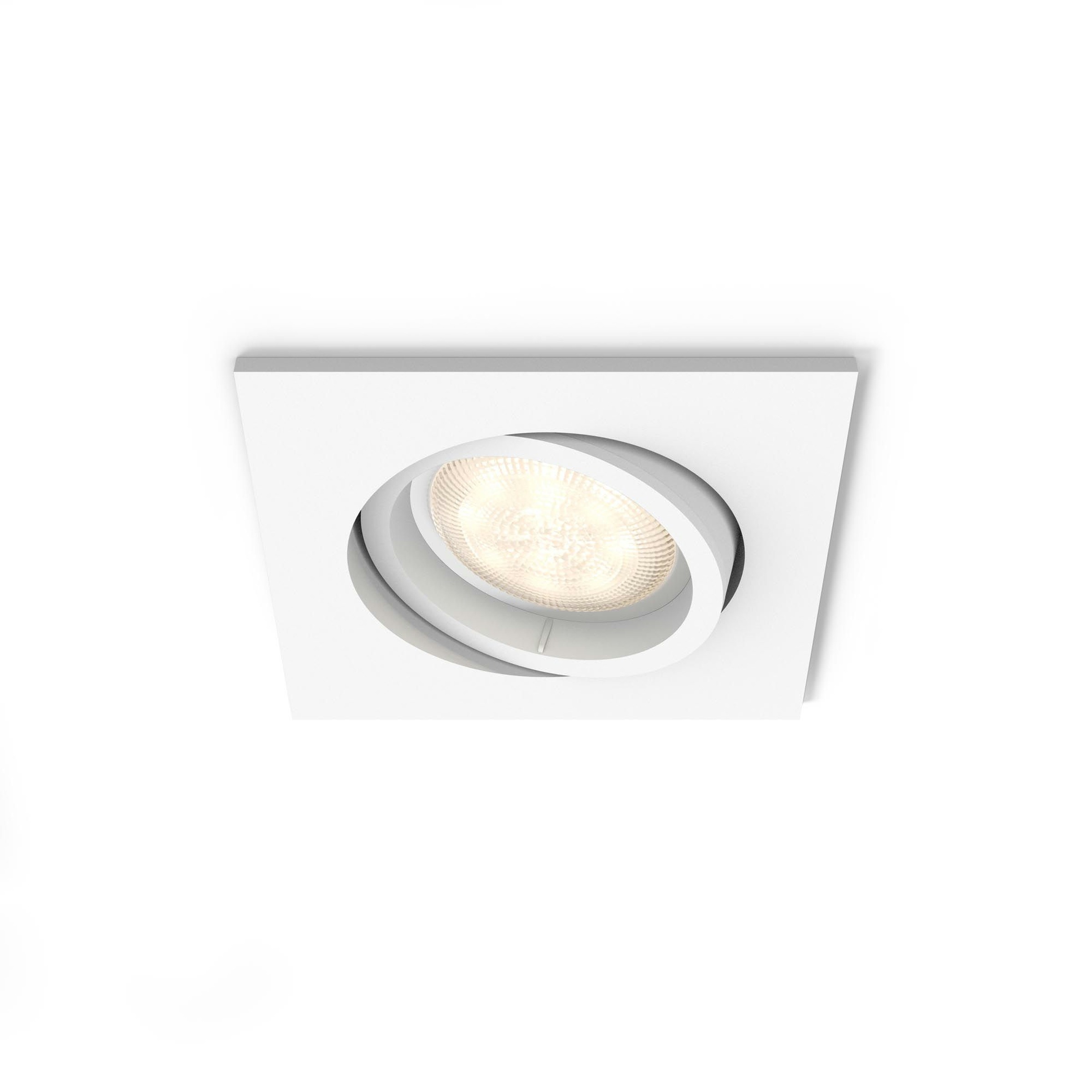 Philips Shellbark Inbouwspot Vierkant 1X45W Wit philips kopen in de aanbieding