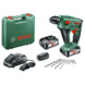 Bosch 18V boorhamer met extra boorkop en 8-delige accessoireset (Incl. 2 accu's 2.5Ah + lader)