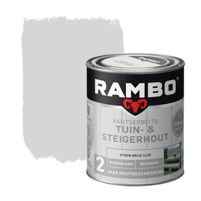 Rambo Pantserbeits Vintage tuin- en steigerhout zijdeglans dekkend steen grijs 750 ml