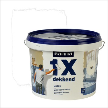 GAMMA latex 1x dekkend wit mat 5 liter