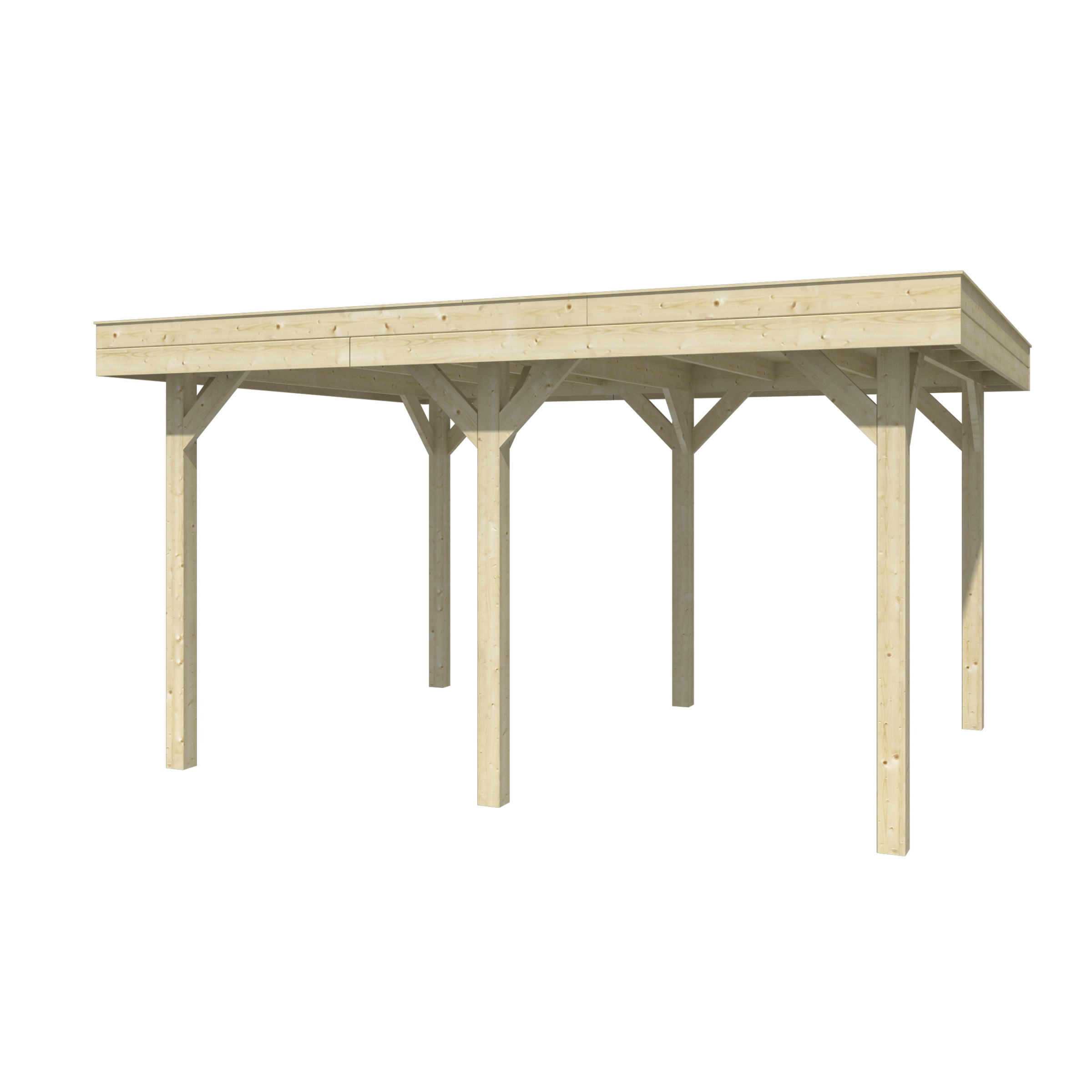 Overkapping Lombok Onbehandeld Hout Blank 446X354 huismerk kopen in de aanbieding