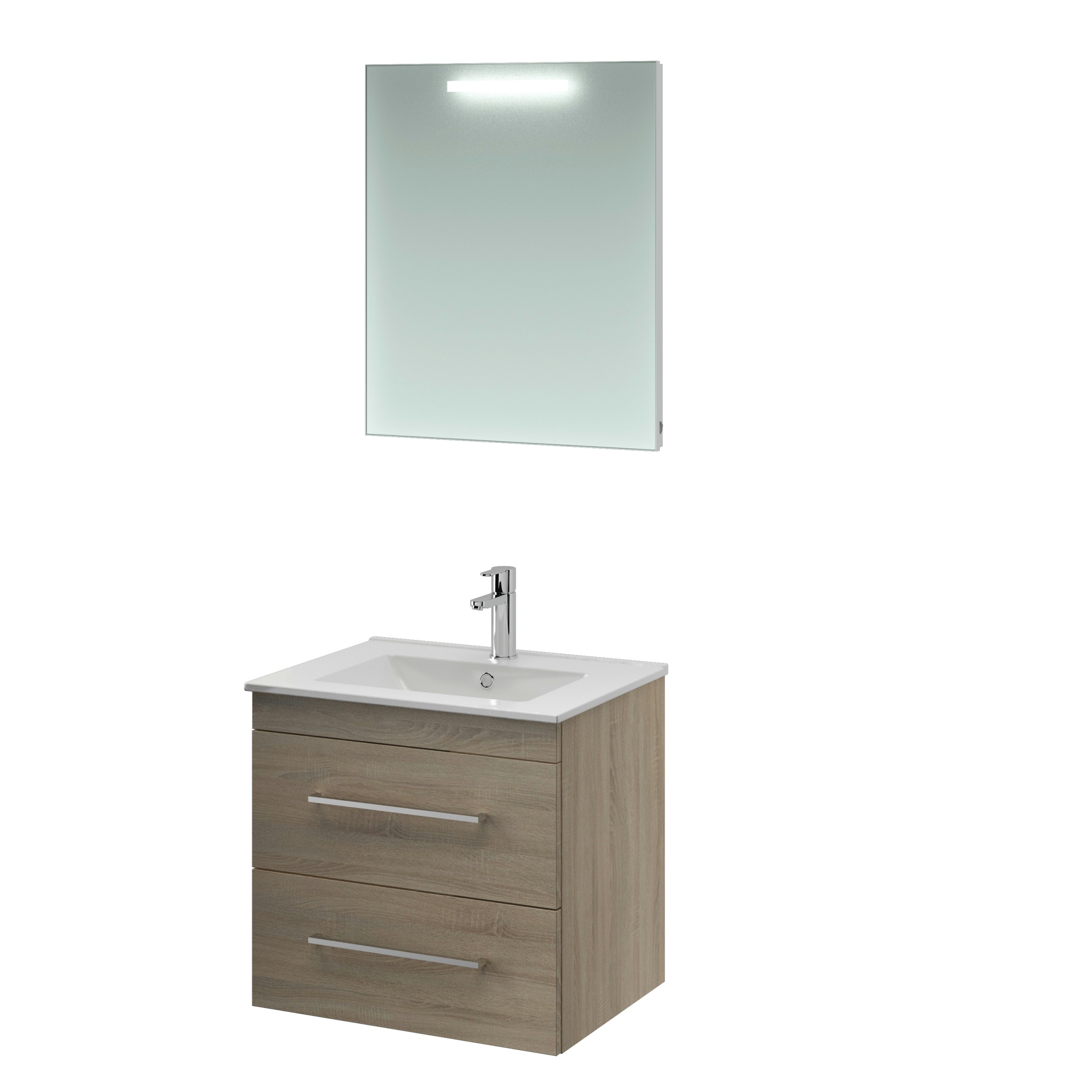 Bruynzeel Elements Badmeubelset Met Spiegel Grijs Eiken 60 bruynzeel kopen in de aanbieding