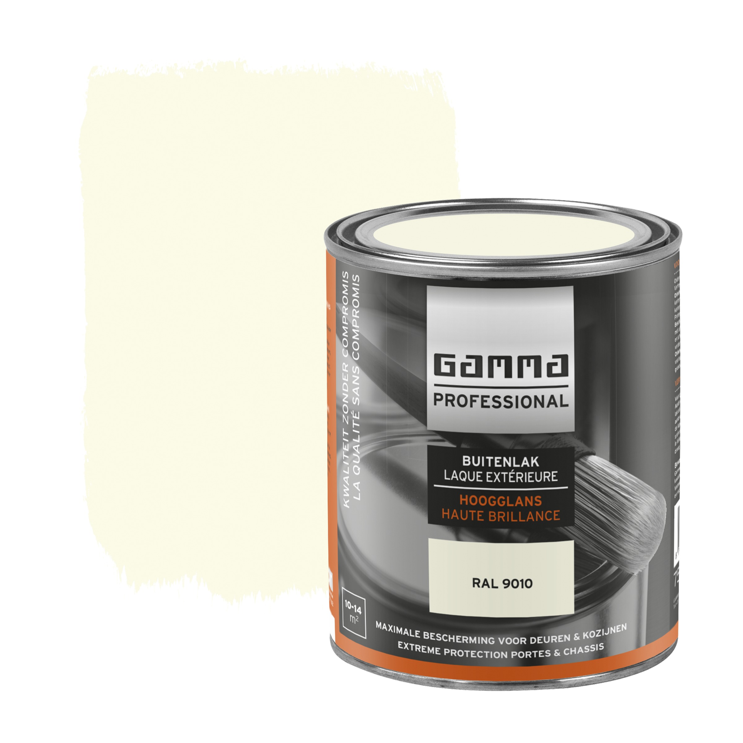 Gamma Professional Buitenlak Ral 9010 Gebroken Wit Hoogglans 750 Ml gamma professional kopen in de aanbieding