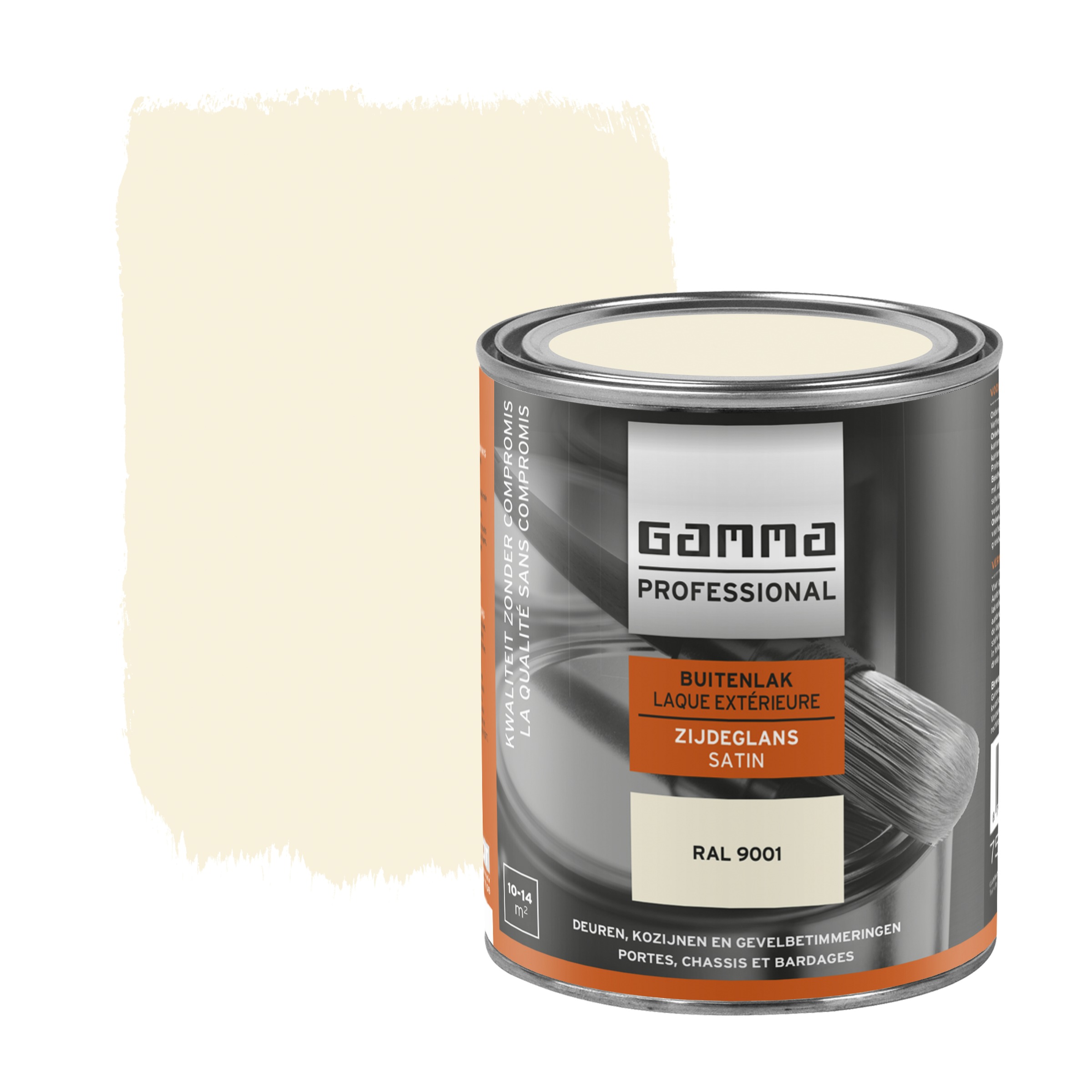 Gamma Professional Buitenlak Ral 9001 Creme Wit Zijdeglans 750 Ml gamma professional kopen in de aanbieding