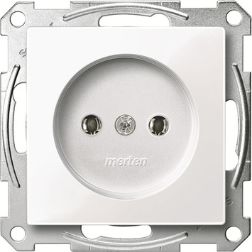 Merten System-M Pure inbouw enkel stopcontact actief wit
