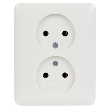 Gira ST55 inbouw dubbel stopcontact wit
