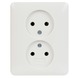 Gira ST55 inbouw dubbel stopcontact wit