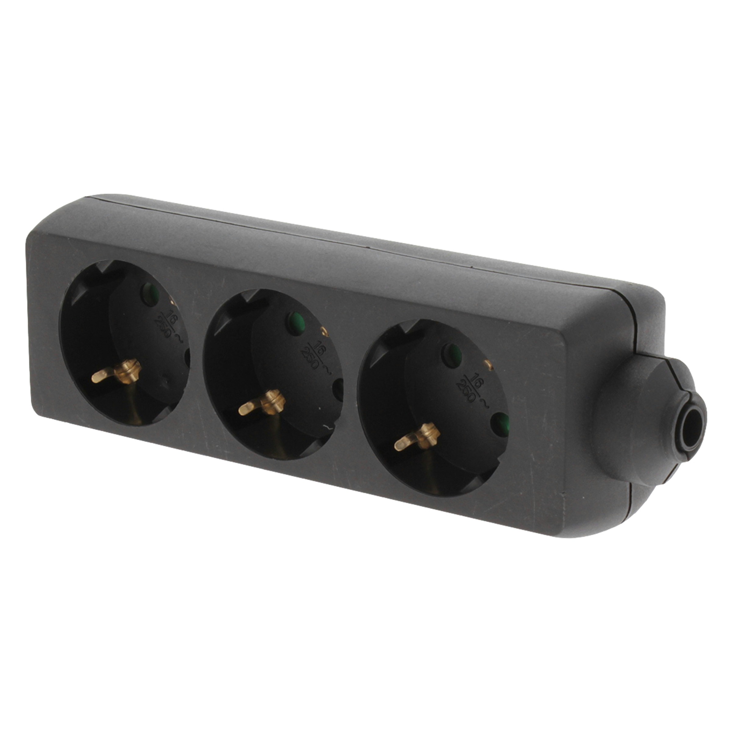 Handson Stekkerdoos 3 Voudig Met Aarde Zwart handson kopen in de aanbieding