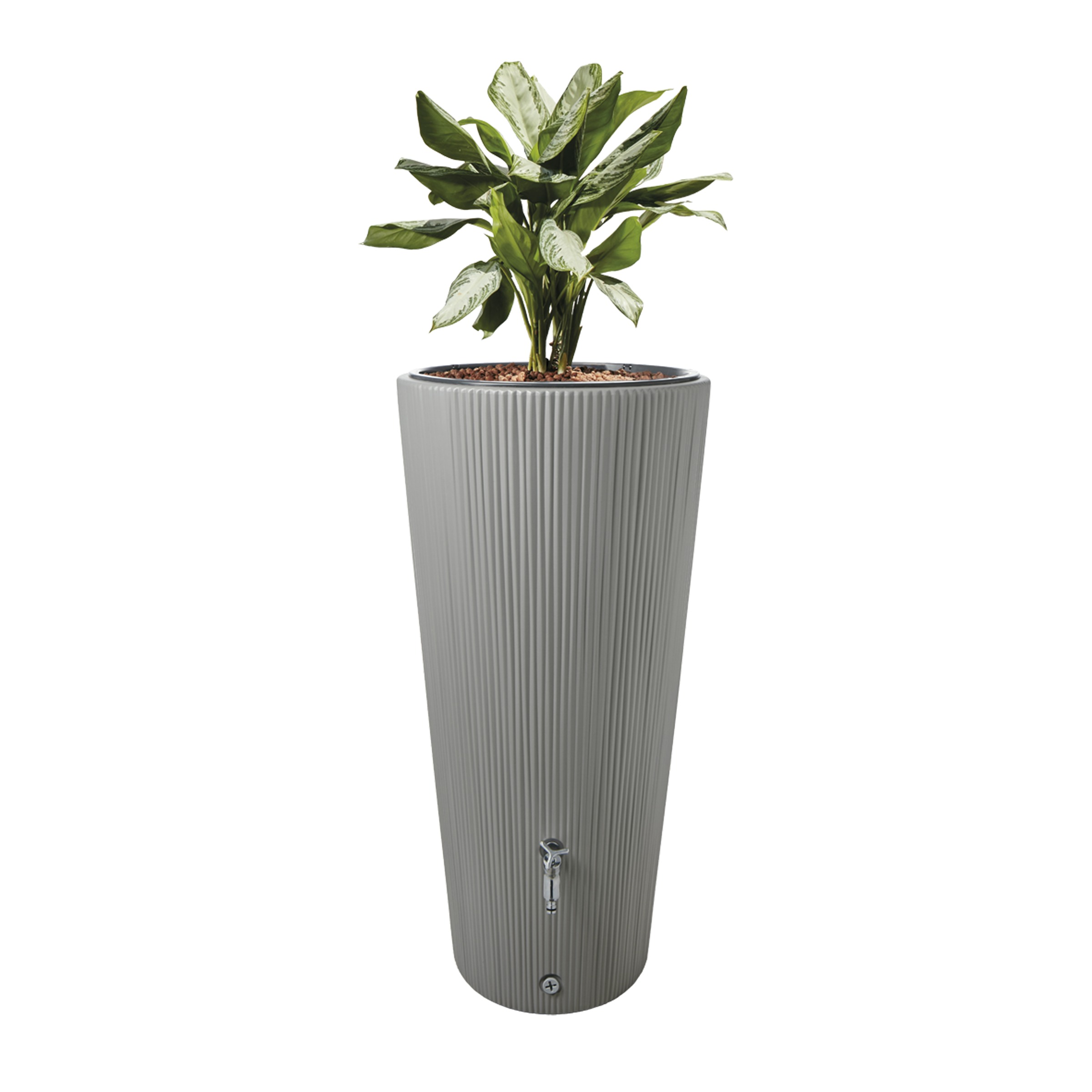 Martens Regenton Met Plantenbak Grijs Kunststof 220 Liter martens kopen in de aanbieding