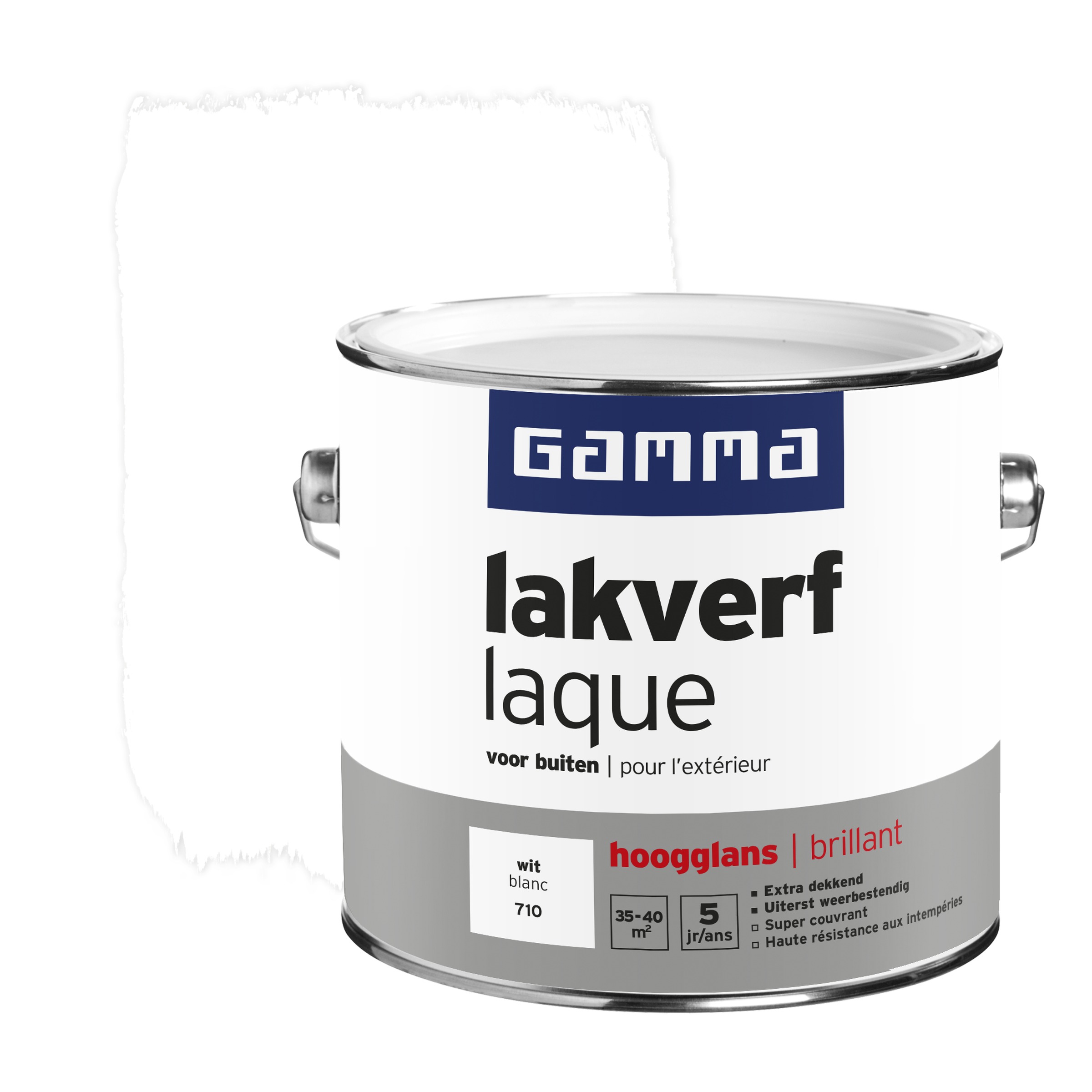 Gamma Lakverf Voor Buiten Wit Hoogglans 25 Liter gamma kopen in de aanbieding