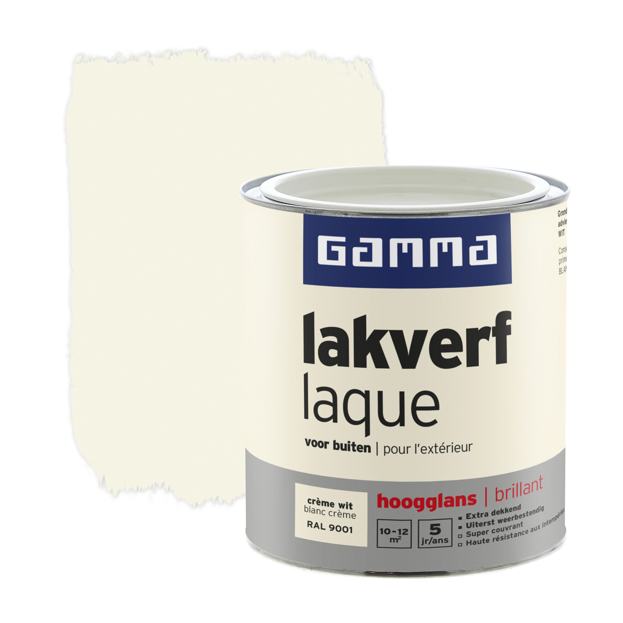 Gamma Lakverf Voor Buiten Creme Wit Hoogglans 750 Ml gamma kopen in de aanbieding